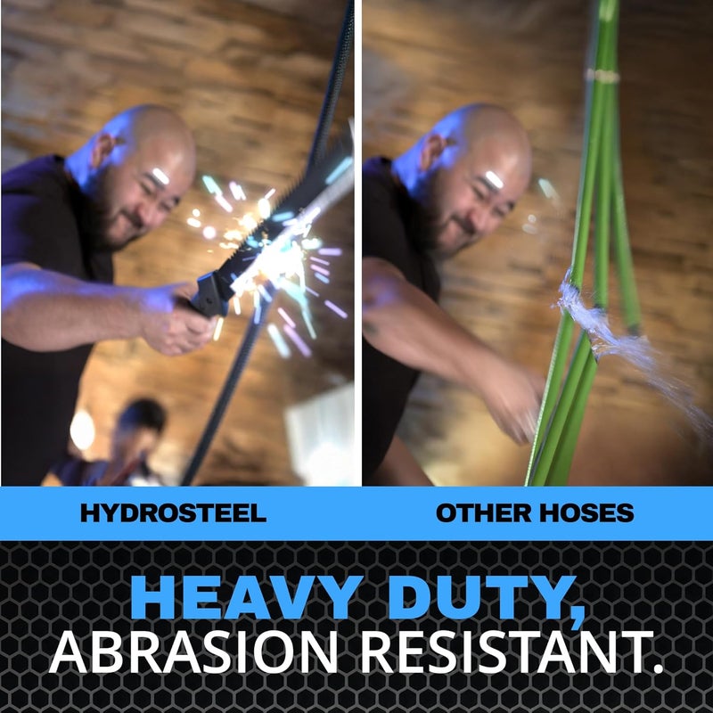 Emson Hydrosteel 50 Ft Garden Hose, 304 Stainless Steel Metal Water Hose 50Ft, Ultra Durable Flexible Lightweight Crush Resistant Fittings Kink & Tangle Free 5/8” Inner Diameter, 500 PSI AS SEEN ON TV - Image 3